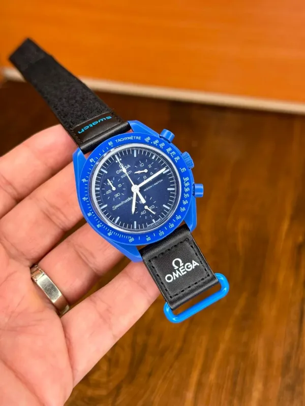ساعت امگا سواچ مشکی آبی | Omega Swatch Watch