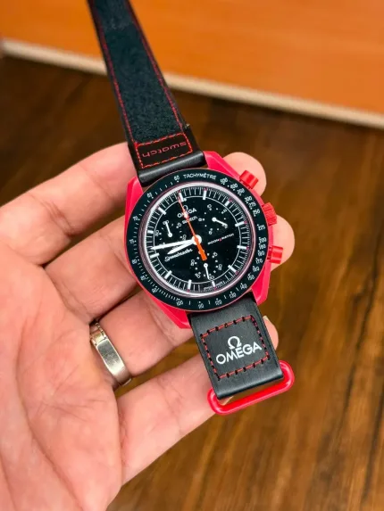 ساعت امگا سواچ مشکی قرمز | Omega Swatch Watch
