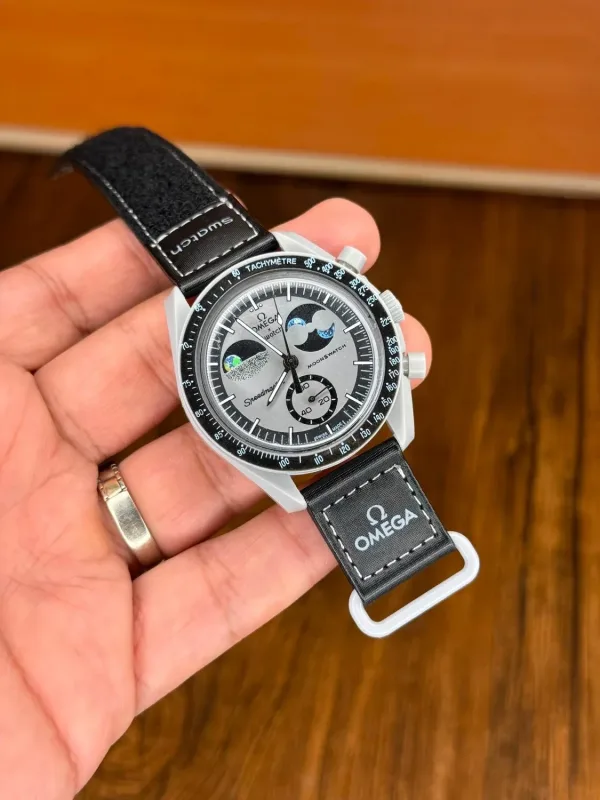 ساعت امگا سواچ مشکی طوسی | Omega Swatch Watch