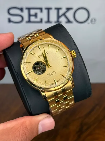 ساعت سیکو اتوماتیک بند طلایی صفحه طلایی | Seiko