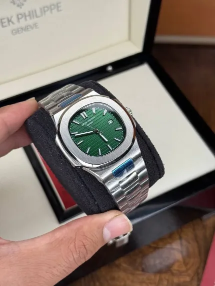 ساعت پتک ناتیلوس بند استیل صفحه سبز | Patek Nautilus