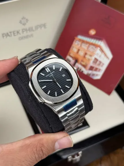 ساعت پتک ناتیلوس بند استیل صفحه مشکی | Patek Nautilus