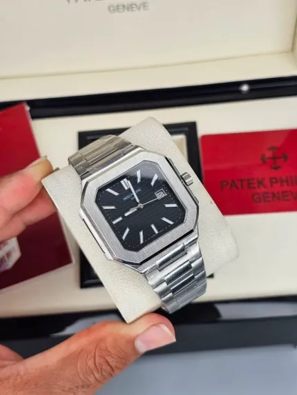ساعت پتک کوبیتوس بند استیل صفحه مشکی | Patek Cubitus