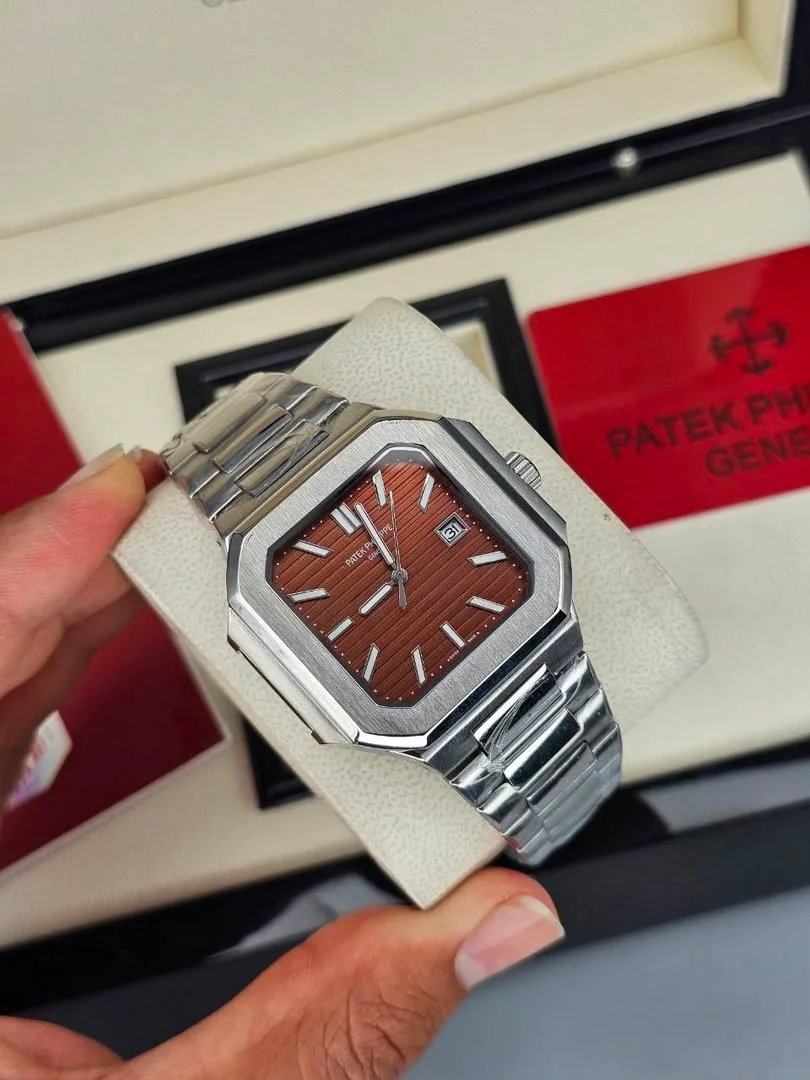 ساعت پتک کوبیتوس بند استیل صفحه قرمز | Patek Cubitus ساعت پتک کوبیتوس بند استیل صفحه قرمز | Patek Cubitus