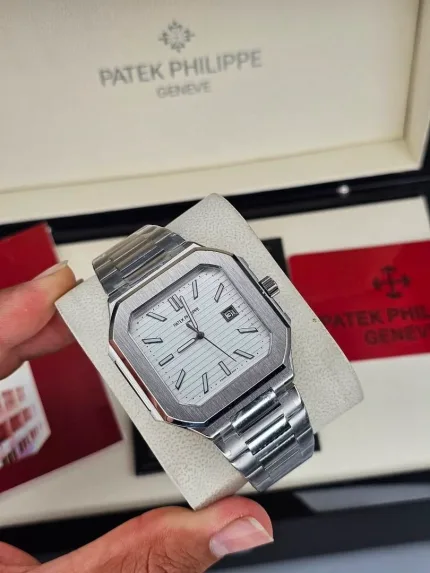 ساعت پتک کوبیتوس بند استیل صفحه سفید | Patek Cubitus