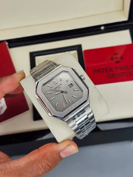 ساعت پتک کوبیتوس بند استیل صفحه طوسی | Patek Cubitus