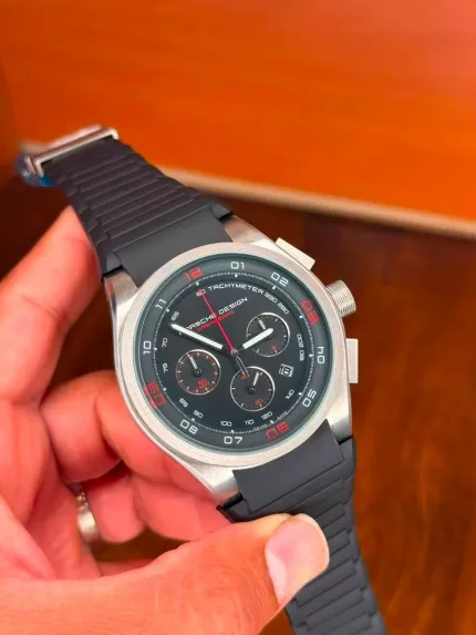 ساعت پورش دیزاین مشکی قرمز سه موتوره | Porsche Design