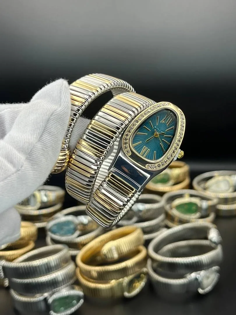 ساعت بولگاری ماری بند سفید طلایی صفحه کله غازی | Bvlgari Mari ساعت بولگاری ماری بند سفید طلایی صفحه کله غازی | Bvlgari Mari